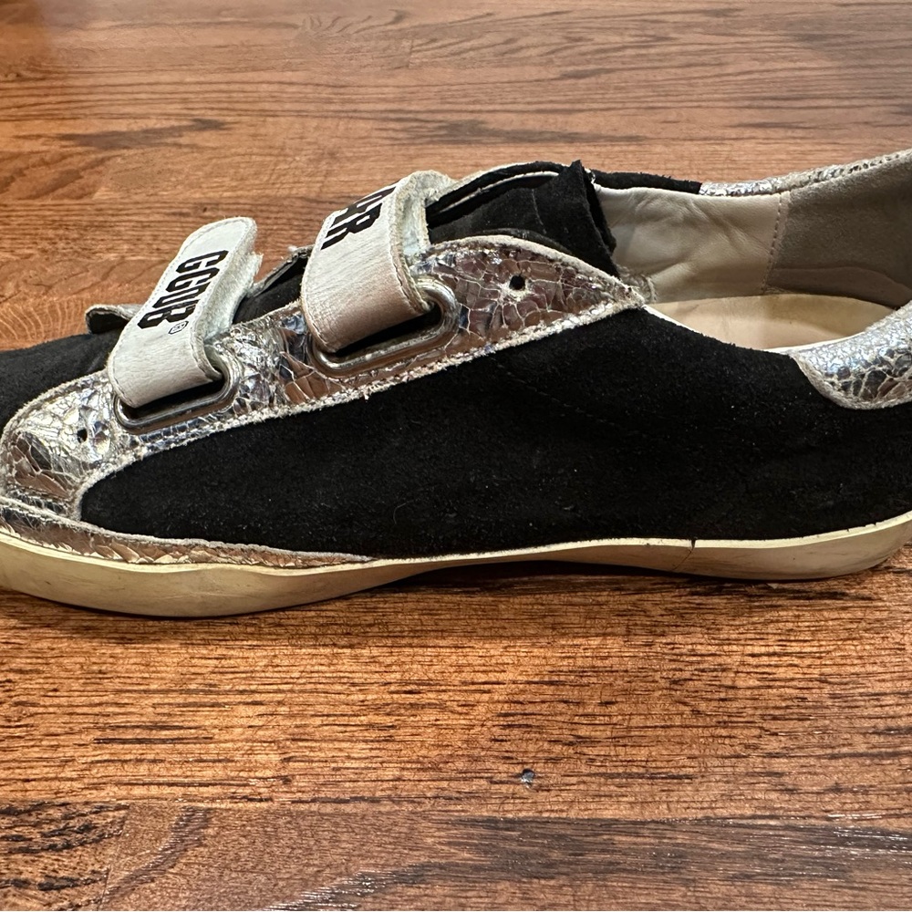 Golden Goose Black & Silver SSTAR GGDB Velcro Sneakers, Sz. 8 - Picture 12 of 16